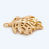 10pcs CZ Paved Maple Leaf Charms for Jewelry Making DIY
