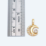 10pcs CZ Paved Moon And Star Charms 17x11mm