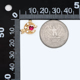 10pcs CZ Paved Moon Red Heart Charm, Moon Pendants