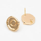 10pcs CZ Paved Oval Ear Posts, Oval Stud Earrings, Jewelry Making DIY Supplies