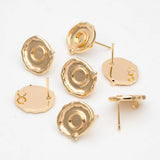 10pcs CZ Paved Oval Ear Posts, Oval Stud Earrings, Jewelry Making DIY Supplies