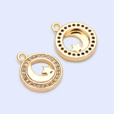 10pcs CZ Paved Moon Star Charms 14x11.5mm, 18K Brass, Pendants