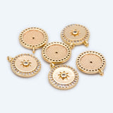 10pcs CZ Paved Round Sun Charms 14x11mm, 18K plated Brass