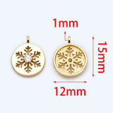 10pcs CZ Paved Snowflake Charms, Brass Findings, Snowflake Necklace