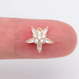 10pcs CZ Paved Star Charm Pendant 10mm, Earring Findings, Jewelry Making