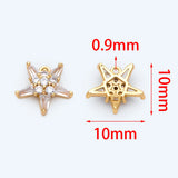 10pcs CZ Paved Star Charm Pendant 10mm, Earring Findings, Jewelry Making