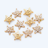 10pcs CZ Paved Star Charm Pendant 10mm, Earring Findings, Jewelry Making
