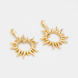 10pcs CZ Paved Sun Charms, Sun Pendants for Jewelry Making DIY (GB-3497)