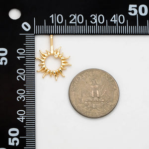 10pcs CZ Paved Sun Charms, Sun Pendants for Jewelry Making DIY (GB-3497)