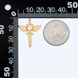 10pcs CZ Paved Wing Sword Pendant for Jewelry Making