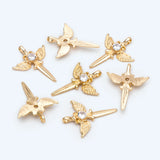 10pcs CZ Paved Wing Sword Pendant for Jewelry Making