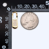 10pcs CZ Paved Zipper Charms 23x7mm Bar Pendants