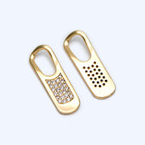 10pcs CZ Paved Zipper Charms 23x7mm Bar Pendants