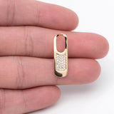 10pcs CZ Paved Zipper Charms 23x7mm Bar Pendants