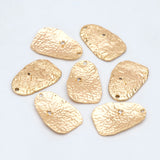 10pcs CZ Paved Hammered Irregular Charm 18K Plated Geometric Pendants