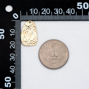 10pcs CZ Paved Hammered Irregular Charm 18K Plated Geometric Pendants