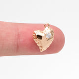 10pcs CZ Paved Heart Charms 14x10mm Plated Brass Pendants DIY Jewelry Making