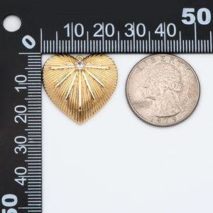10pcs CZ Paved Heart Pendants, 18K Plated Brass, Heart Charms