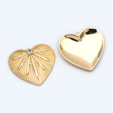 10pcs CZ Paved Heart Pendants, 18K Plated Brass, Heart Charms