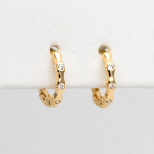 10pcs CZ Paved Hoop Earrings, 10mm, Dainty Huggie Earrings
