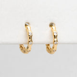 10pcs CZ Paved Hoop Earrings, 10mm, Dainty Huggie Earrings