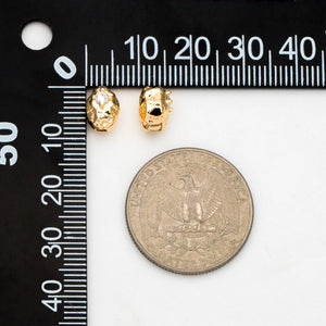 10pcs CZ Paved Spacer Beads, Plated Brass, DIY Jewelry Making Supplies (GB-3499)