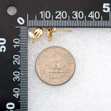 10pcs CZ Paved Leaf Ear Posts, Plated Brass, Jewelry Making Diy Accessories
