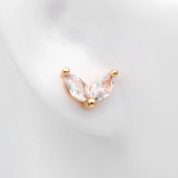 10pcs CZ Paved Leaf Ear Posts, Jewelry Supplies