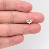 10pcs CZ Paved Leaf Ear Posts, Jewelry Supplies