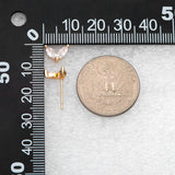 10pcs CZ Paved Leaf Ear Posts, Jewelry Supplies
