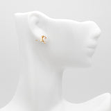 10pcs CZ Paved Leaf Earring, Flower Earring, Brass Plated