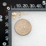 10pcs CZ Paved Leaf Earring Posts, Flower Earring, Plated Brass