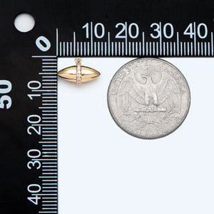 10pcs CZ Paved Oval Charm Plated Brass Pendant 9x13mm