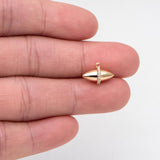 10pcs CZ Paved Oval Charm Plated Brass Pendant 9x13mm