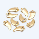 10pcs CZ Paved Ox Horn Charm Earring Findings Jewelry DIY Supplies