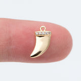 10pcs CZ Paved Ox Horn Charm Earring Findings Jewelry DIY Supplies