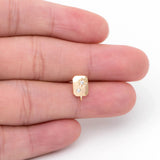 10pcs CZ Rectangle Earring Studs, 18K Plated Ear Posts, Geometric Findings