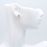 Rectangle CZ Earring Studs, 18K Plated Ear Posts, Geometric Findings