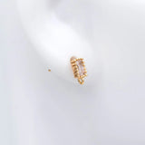 Rectangle CZ Earring Studs, 18K Plated Ear Posts, Geometric Findings