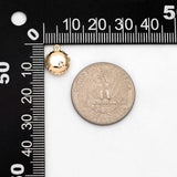 10pcs CZ Paved Round Charms 12x10mm, 18K Plated Brass