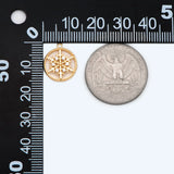 10pcs CZ Paved Snowflake Charm, 18K Plated Brass, Disk Pendants