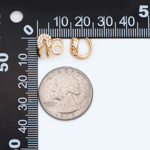 CZ Paved Safety Pin Ear Cuff, Dainty Earring (GB-2073)
