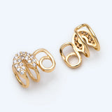 CZ Paved Safety Pin Ear Cuff, Dainty Earring (GB-2073)