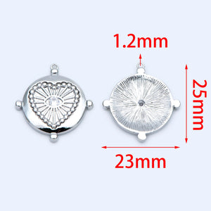 10pcs CZ Paved Heart Evil Eye Charm 25x23mm, DIY Jewelry Making