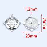 10pcs CZ Paved Heart Evil Eye Charm 25x23mm, DIY Jewelry Making