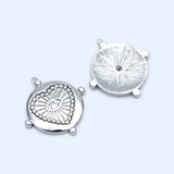 10pcs CZ Paved Heart Evil Eye Charm 25x23mm, DIY Jewelry Making