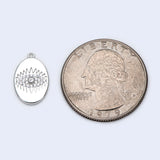 10pcs CZ Paved Silver Evil Eye Charm 15.5x10mm