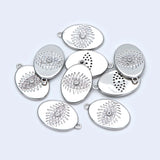 10pcs CZ Paved Silver Evil Eye Charm 15.5x10mm
