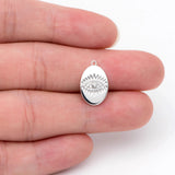 10pcs CZ Paved Silver Evil Eye Charm 15.5x10mm