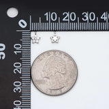 10pcs CZ Paved Silver Tone Tiny Flower Charms, Flower Pendant